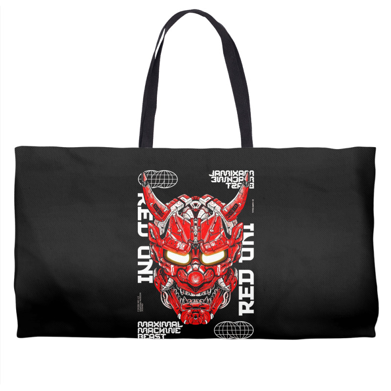 Red Oni Mask Mecha Demon Weekender Totes | Artistshot