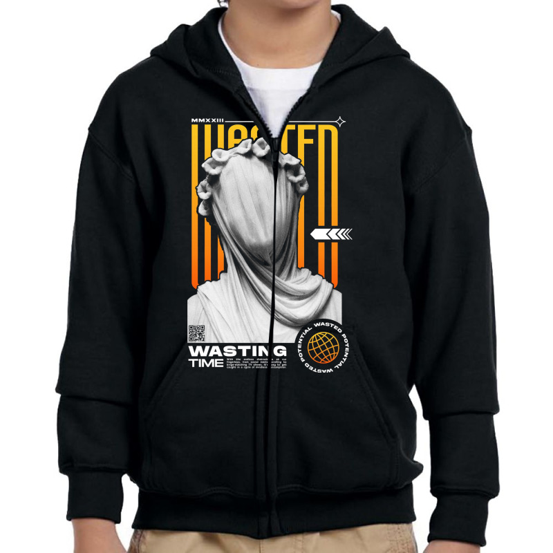 Wasting Time Youth Zipper Hoodie by New Nice Shirt | Artistshot