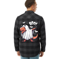 Funny Dabbing Dinosaur Spooky Halloween Boo Flannel Shirt | Artistshot