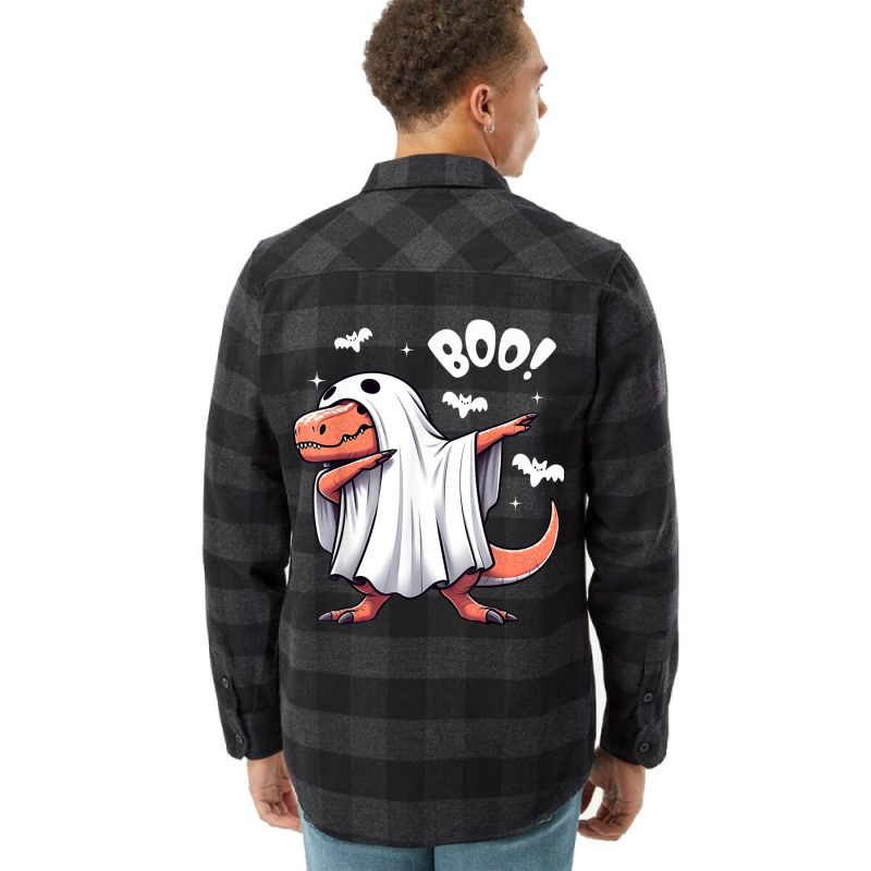 Funny Dabbing Dinosaur Spooky Halloween Boo Flannel Shirt | Artistshot