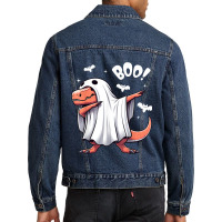 Funny Dabbing Dinosaur Spooky Halloween Boo Men Denim Jacket | Artistshot