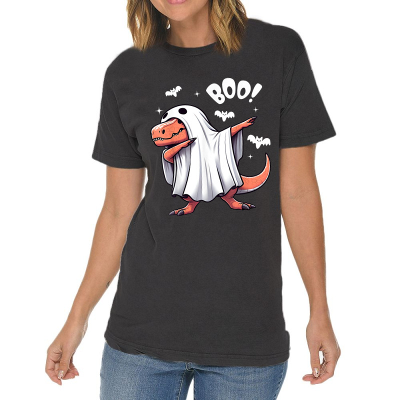 Funny Dabbing Dinosaur Spooky Halloween Boo Vintage T-shirt | Artistshot