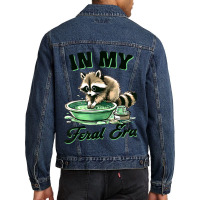 Funny Raccoon Saying In My Feral Era Men Denim Jacket | Artistshot