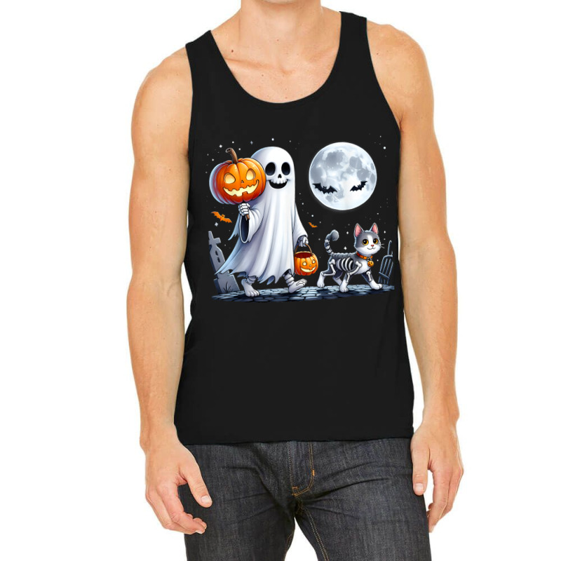 Halloween Ghost Cat Lovers Tank Top | Artistshot