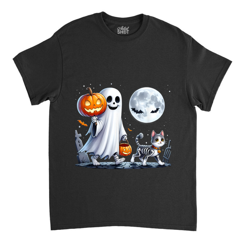 Halloween Ghost Cat Lovers Classic T-shirt | Artistshot