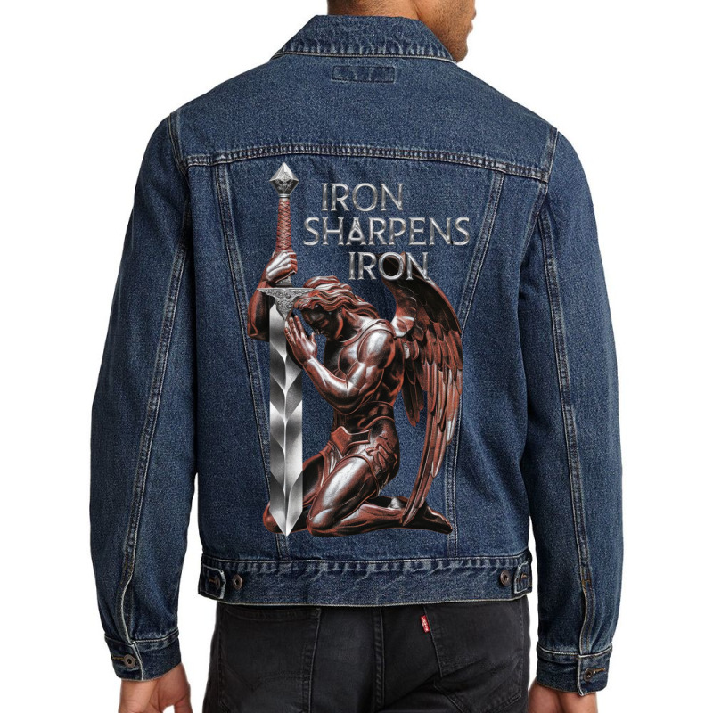 The Archangel Kneeling In Prayer Men Denim Jacket | Artistshot