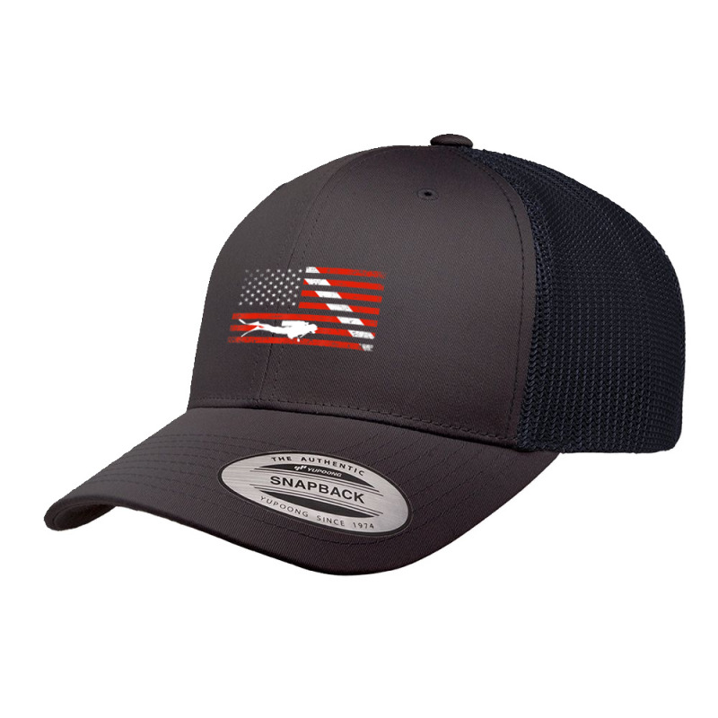 Diver Down Dive Flag Scuba Diving American Flag Retro Trucker Cap | Artistshot