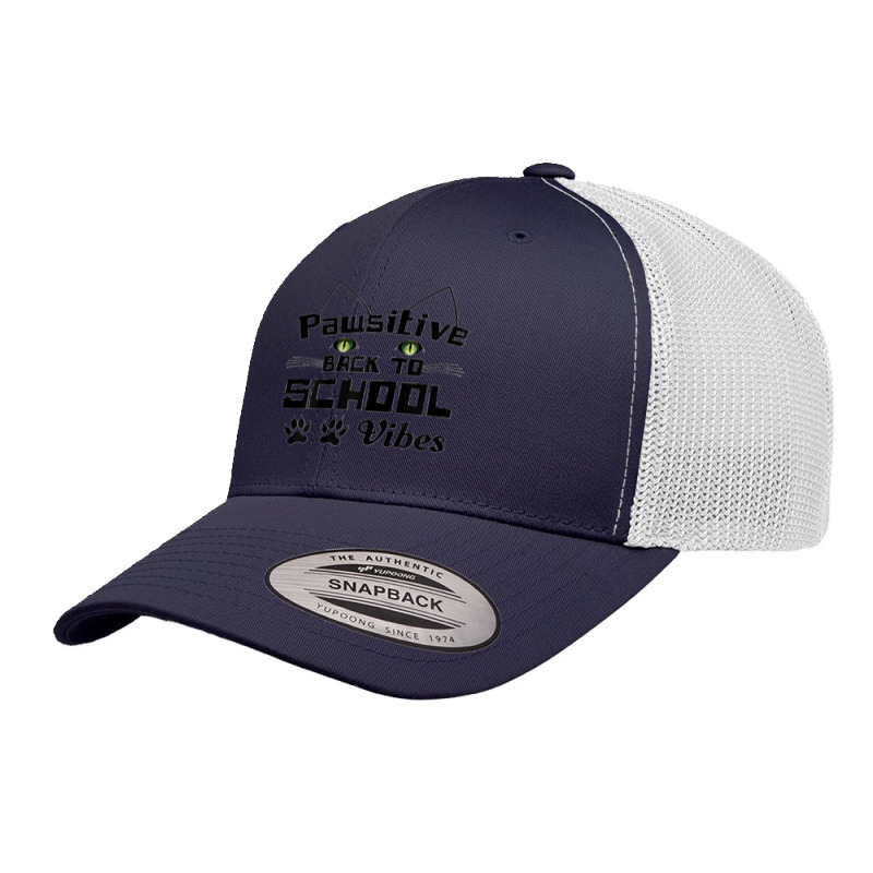 Back To School Cat Lovers Pawsitive Vibrations Retro Trucker Cap by ROMAINEDWILEY | Artistshot