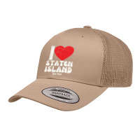 I Love Staten Island Lovers Retro Distressed Pullover Hoodie Retro Trucker Cap | Artistshot