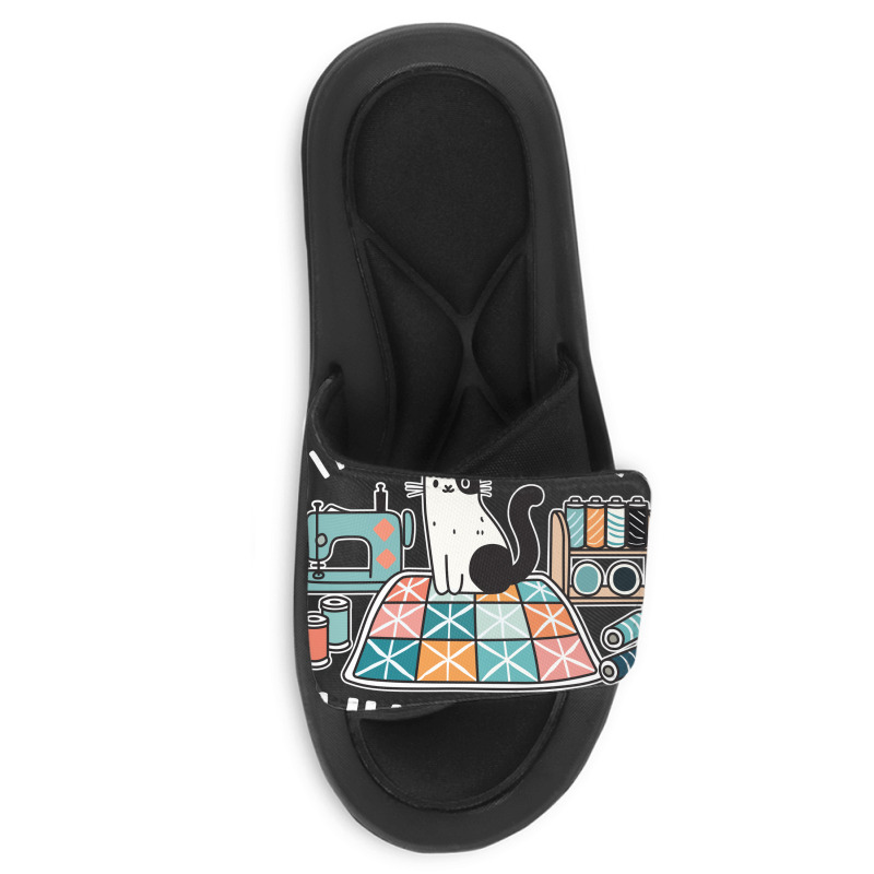 I Never Quilt Alone I Have Cats Slide Sandal | Artistshot