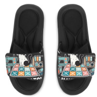 I Never Quilt Alone I Have Cats Slide Sandal | Artistshot