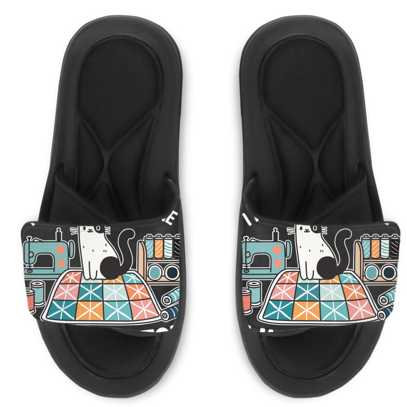 I Never Quilt Alone I Have Cats Slide Sandal | Artistshot