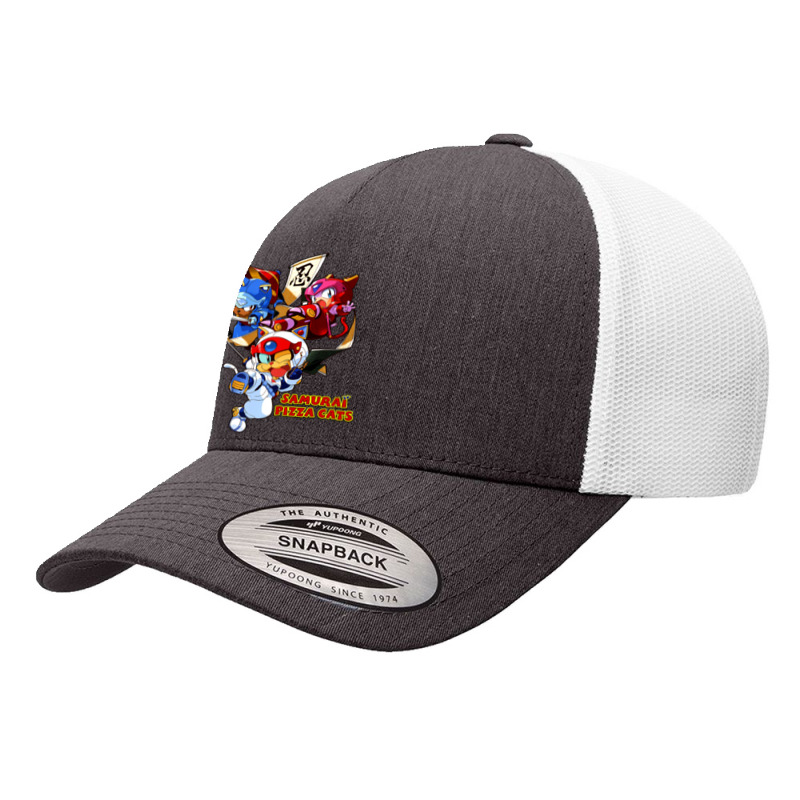 Samurai Pizza Cats Samurai Cats Retro Illustration 4k Yupoong Trucker Cap by cm-arts | Artistshot