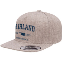 Fairland Oklahoma Ok Vintage Athletic Navy Sports Design 5 Panel Snapback Cap | Artistshot