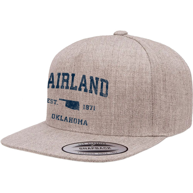 Fairland Oklahoma Ok Vintage Athletic Navy Sports Design 5 panel snapback cap by Color | Artistshot