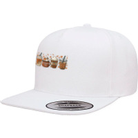 Halloween Coffee Pumpkin Latte Spice Coffee Love Fall Season 5 Panel Snapback Cap | Artistshot