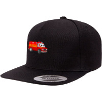 Fire Rescue Mini Van Cartoon 5 Panel Snapback Cap | Artistshot