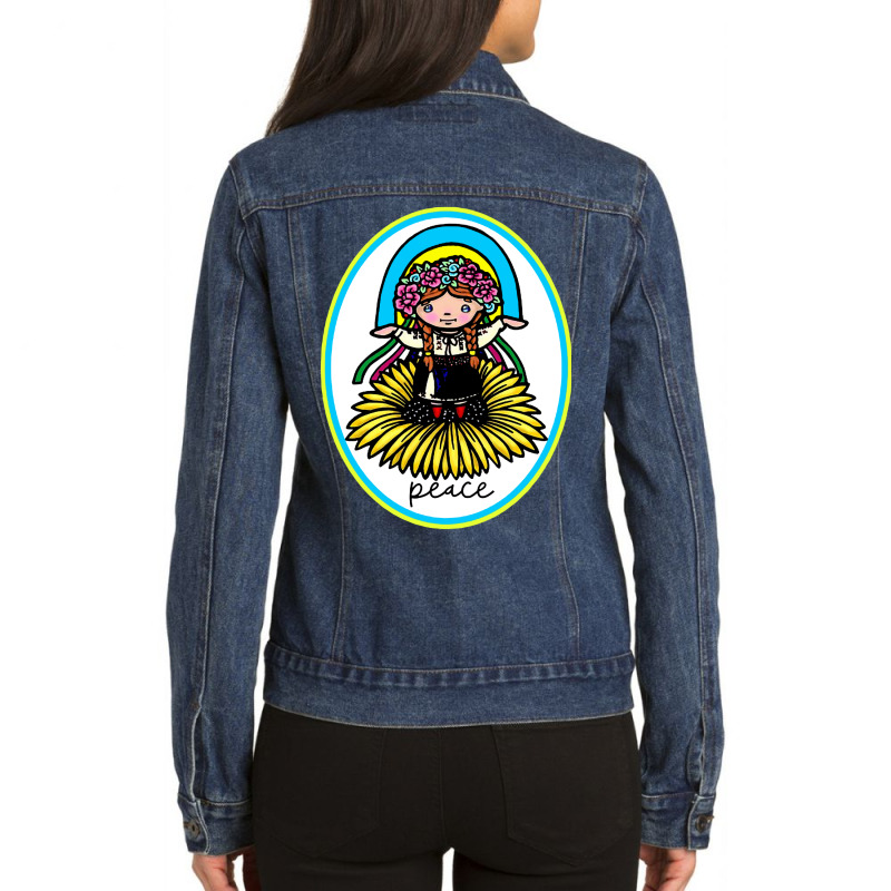 Peace Ladies Denim Jacket | Artistshot