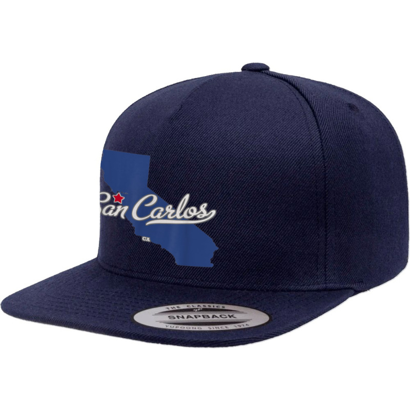 San Carlos California San Diego Ca Map 5 Panel Snapback Cap | Artistshot