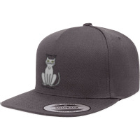 Stormy Girl The Grey Cat 5 Panel Snapback Cap | Artistshot