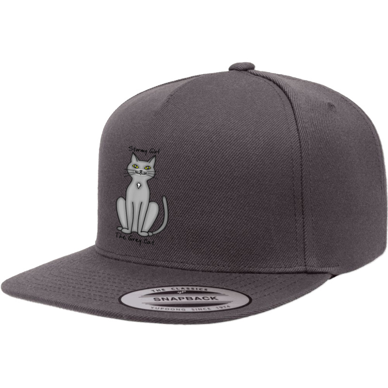 Stormy Girl The Grey Cat 5 panel snapback cap by cm-arts | Artistshot