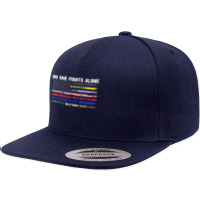 No-one Fight Alone First-responder Heroes Usa American Flag 5 Panel Snapback Cap | Artistshot