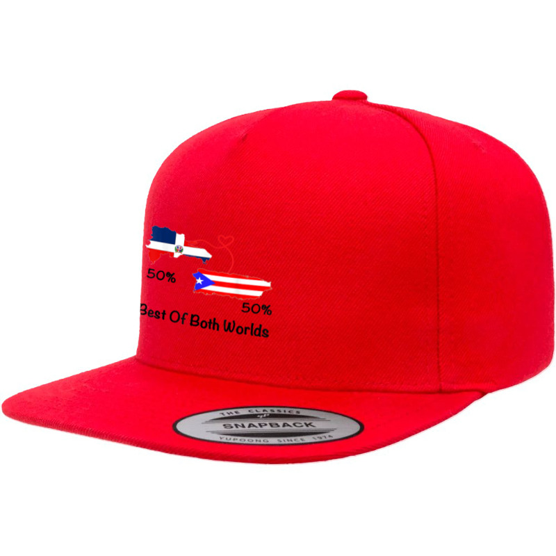 Half Puerto Rican Half Dominican Flag Map Combined Pr Rd T Shirt 5 panel snapback cap by cm-arts | Artistshot