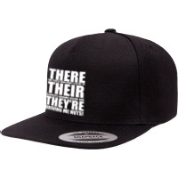 There Their They're English Grammar Humor Teacher 5 Panel Snapback Cap | Artistshot