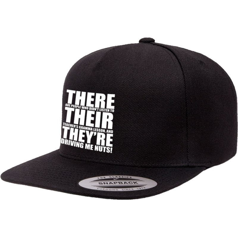 There Their They're English Grammar Humor Teacher 5 panel snapback cap by Konlasa6638 | Artistshot