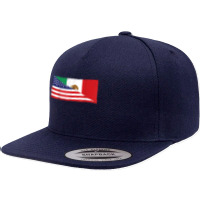 Mexican Flag Usa American Flag Proud Mexico Roots Latin T Shirt 5 Panel Snapback Cap | Artistshot