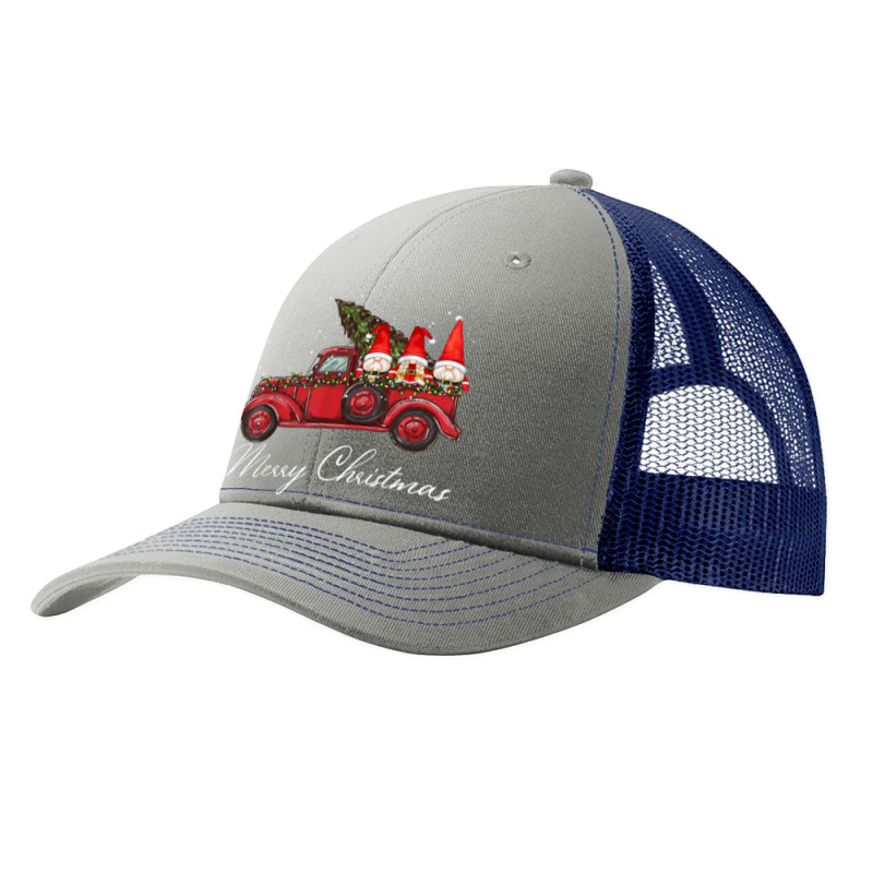 Three Gnomes In Red Truck With Merry Christmas Tree Pa Trucker Cap | Artistshot