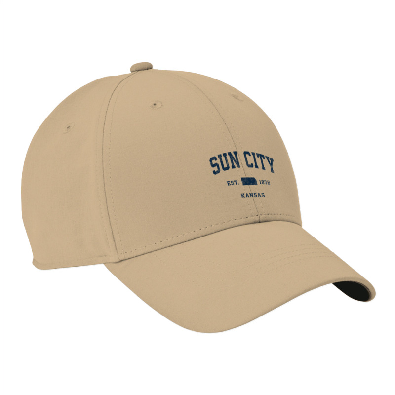 Sun City Kansas Ks Vintage Athletic Navy Sports Design Long Sleeve T S Nike Dri-fit Cap | Artistshot