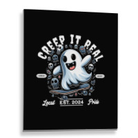 Creep It Real - Skateboard Ghost Metal Print Vertical | Artistshot