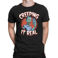 Creeping It Real Funny Zombie Selfie Design For Ha T-shirt | Artistshot