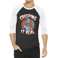 Creeping It Real Funny Zombie Selfie Design For Ha 3/4 Sleeve Shirt | Artistshot