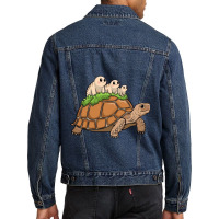 Tortoise Carrying Tardigrade Family On Flexfit Fit Men Denim Jacket | Artistshot