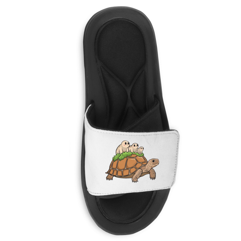 Tortoise Carrying Tardigrade Family On Flexfit Fit Slide Sandal | Artistshot