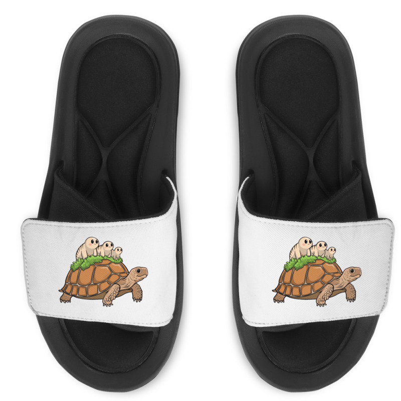 Tortoise Carrying Tardigrade Family On Flexfit Fit Slide Sandal | Artistshot