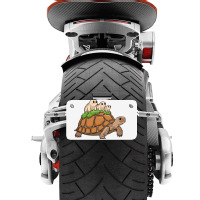 Tortoise Carrying Tardigrade Family On Flexfit Fit Motorcycle License Plate | Artistshot