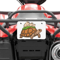 Tortoise Carrying Tardigrade Family On Flexfit Fit Atv License Plate | Artistshot