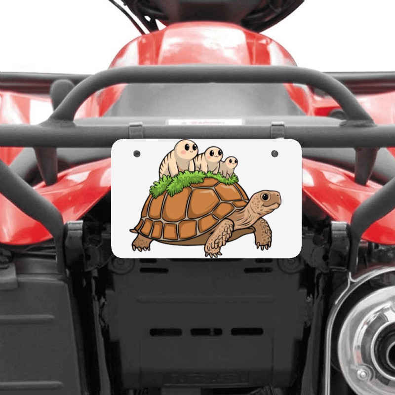 Tortoise Carrying Tardigrade Family On Flexfit Fit Atv License Plate | Artistshot