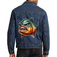 Fierce Piranha Attack Men Denim Jacket | Artistshot