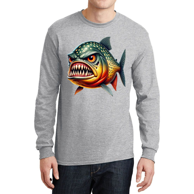 Fierce Piranha Attack Long Sleeve Shirts | Artistshot