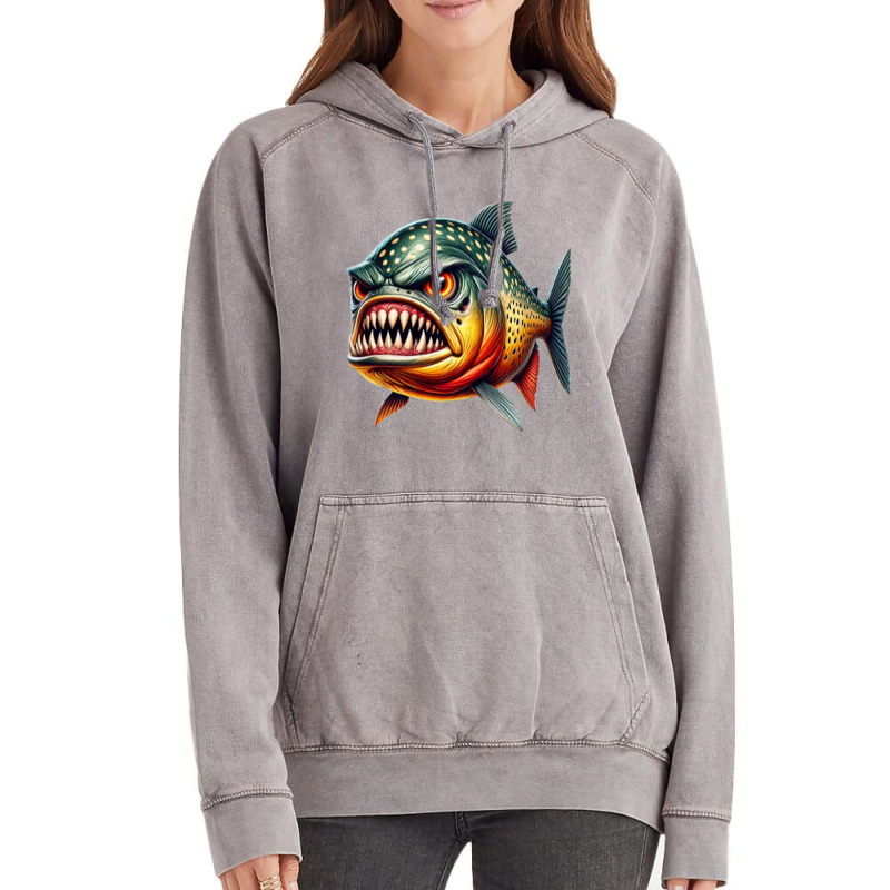 Fierce Piranha Attack Vintage Hoodie | Artistshot