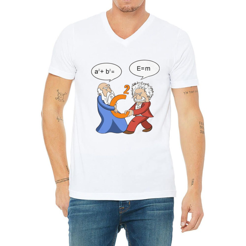 Geek Nerdy Pythagoras Vs Einstein V-neck Tee | Artistshot