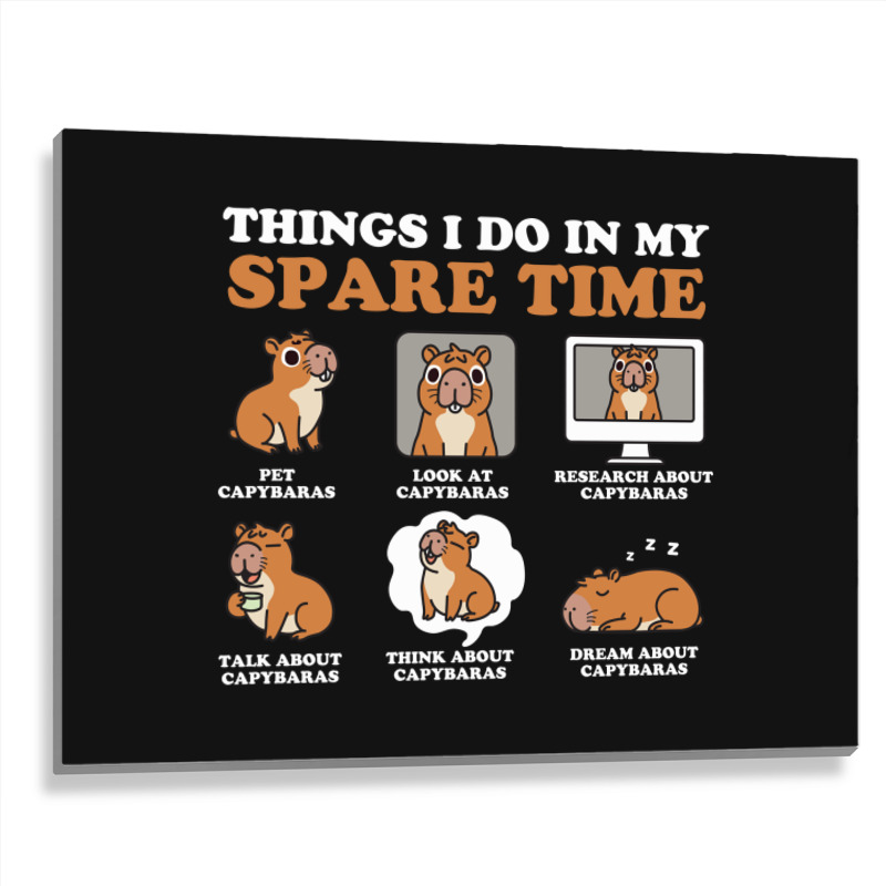 Capybara Lover Things I Do In My Spare Time Metal Print Horizontal | Artistshot