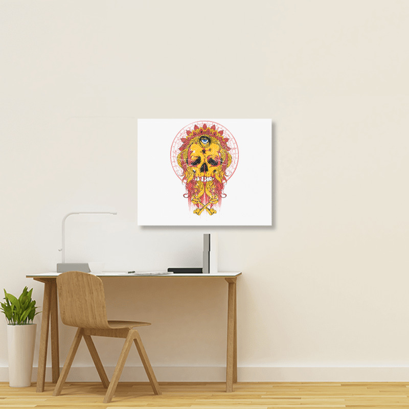 Skull, Skulls, Skeleton, Eyes Landscape Canvas Print | Artistshot