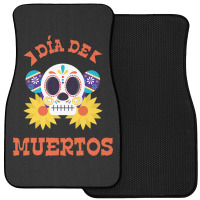 Dia De Muertos, Skull, Skeleton, Flowers Front Car Mat | Artistshot