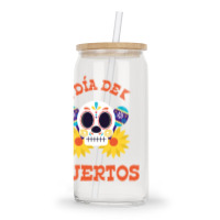 Dia De Muertos, Skull, Skeleton, Flowers Glass Tumbler | Artistshot