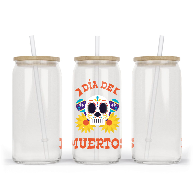 Dia De Muertos, Skull, Skeleton, Flowers Glass Tumbler | Artistshot